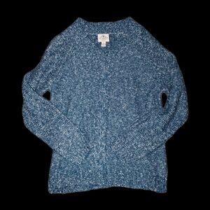 St. John's Bay Petite LG Shades Of Blue/Teal Tweed Pullover Sweater